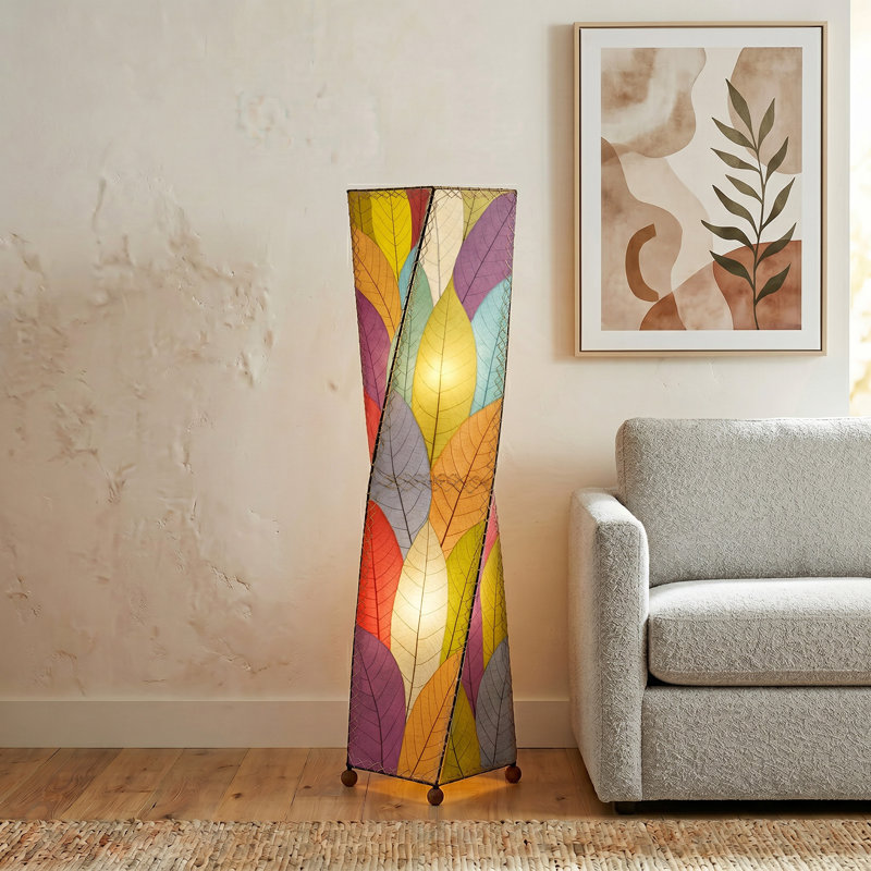 Conrado 48'' Black Novelty Floor Lamp, Green/Red