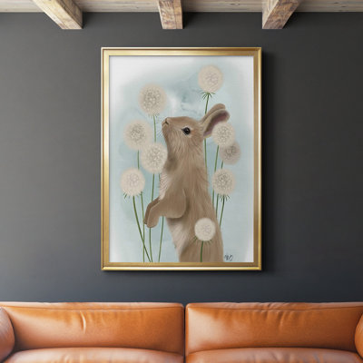 Lapin en pissenlit sur papier