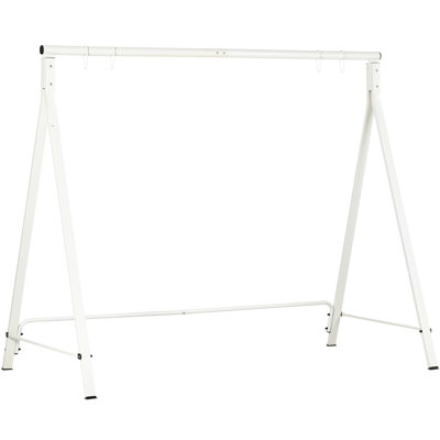Metal Porch Swing Stand, White, 528 Lbs Capacity, For Outdoor Amusement Capacity Suiting Areas Gracefully