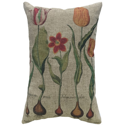  Tulips Linen Lumbar Pillow