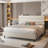 Upholstered Bed Frame With Adjustable-Hight Headboard, Storage Bed And Charging Station-59327100-59327088