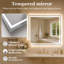 TMMV l 42 po x H 36 po Miroir de salle de bain mural anti-buée à lumière DEL en cristal poli-1816335438