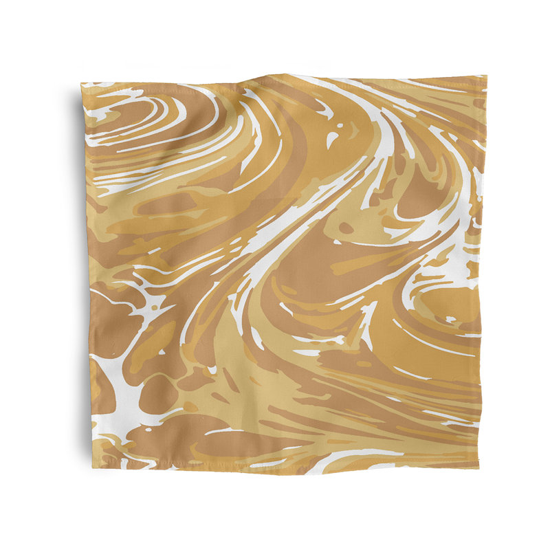 Auke Polyester Abstract Square Napkin, Yellow