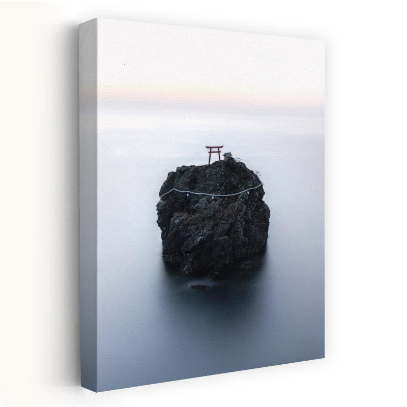 Japanese Water Shrine Contemporary Wall Art Print by Soh - Wrapped Canvas Print, 45.72cm H x 30.48cm W