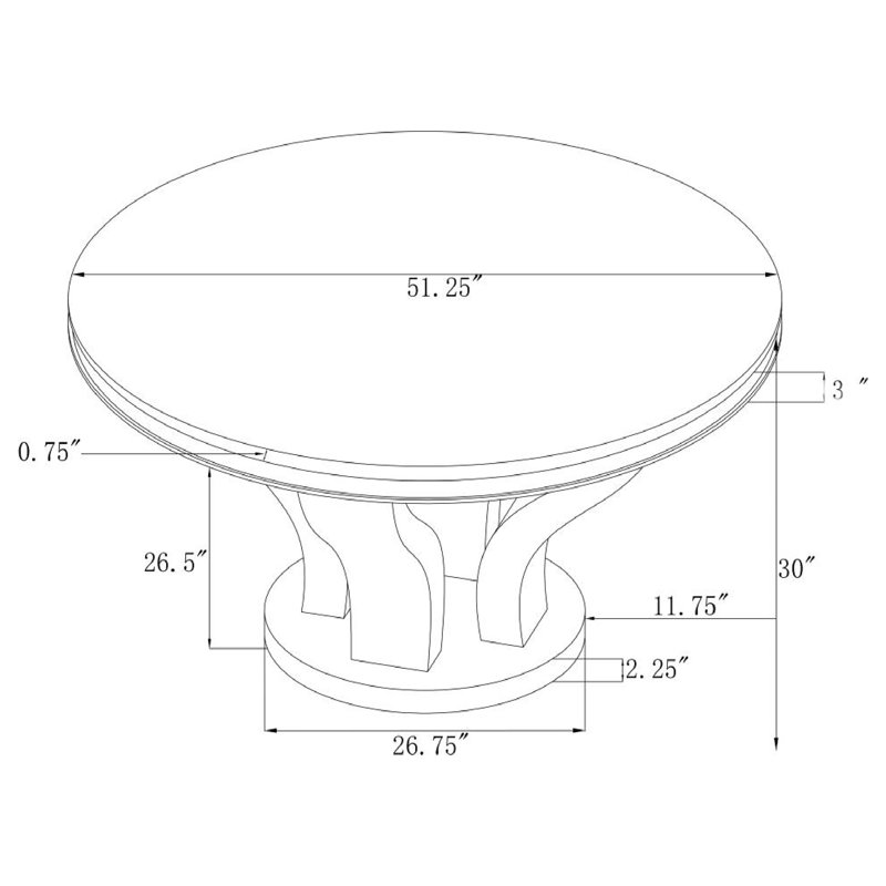 Davisboro Round Stone Top Metal Base Dining Table