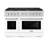 ZLINE 48 in. 6.7 cu. ft. Paramount Double Oven Dual Fuel Range W/ 8 Burner Gas Cooktop in Stainless Steel W/ White Matte Doors (SDR-WM-48)