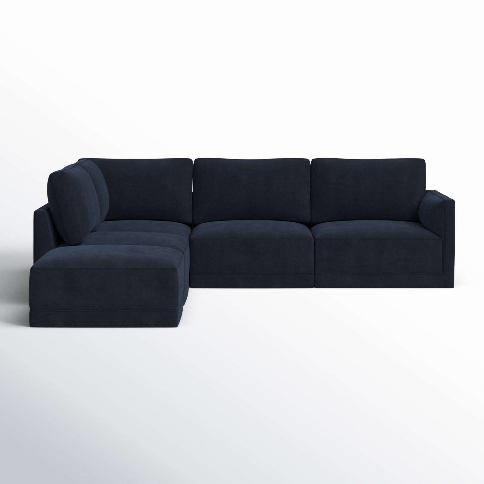 Deirdre Modular Upholstered Reversible Chaise L-Sectional, Navy