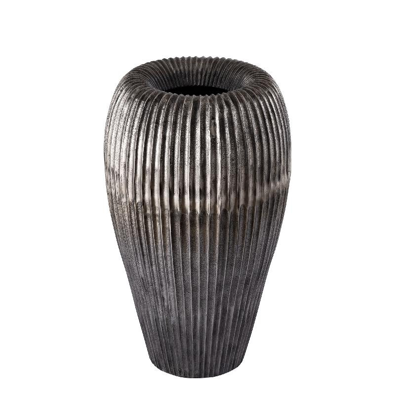 Clista Ceramic Pot Planter, 63cm H x 32cm W x 35cm D, Silver