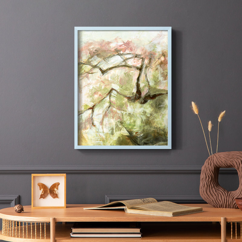 «Spring Diptych I», reproduction encadrée - bois massif, H 10 po x l 8 po, Bleu