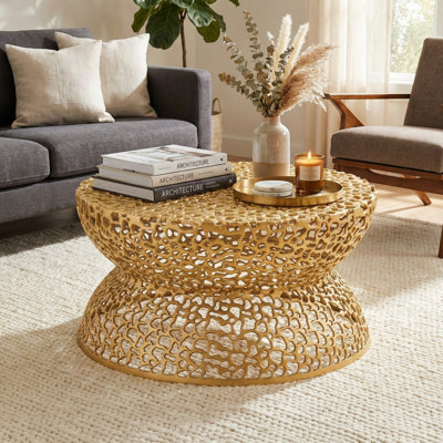 Nova Artisan Mesh Carved Designer Coffee Table