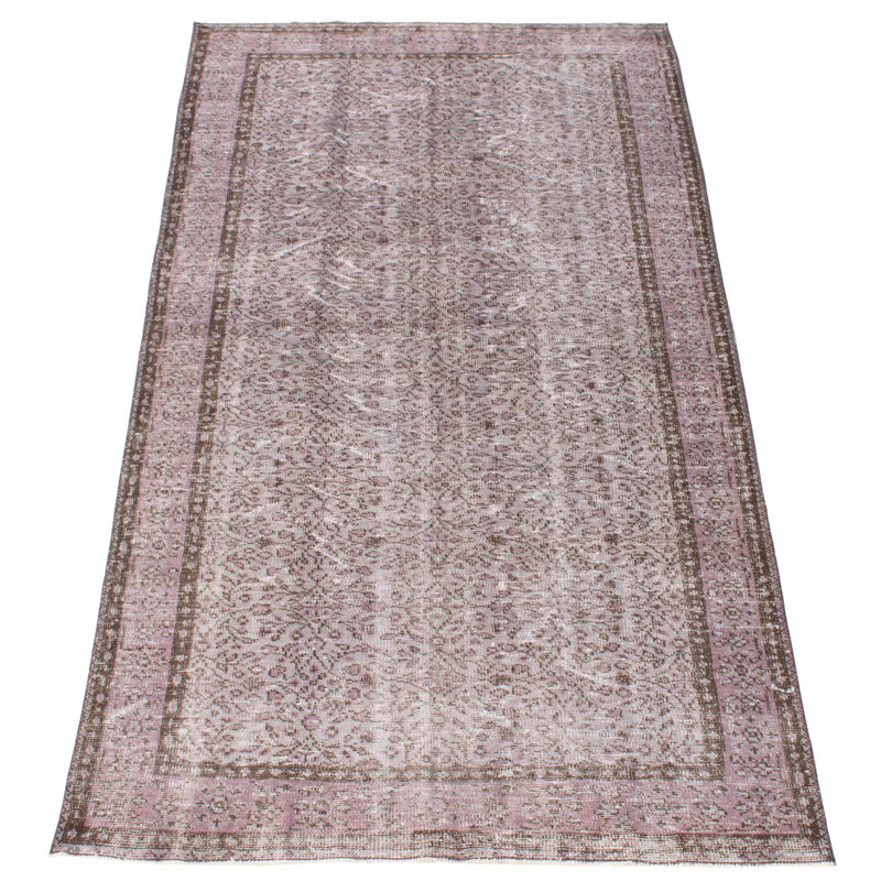 Tapis unique gris foncé en laine New Age 5 pi 2 po x 9 pi Genevra