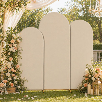 Stretch Arch Cover Set Of 3 (7.2ft, 6.6ft And 6ft), Elastic Backdrop Covers For Wedding, Baby Shower And Event Decor