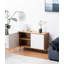 Console de rangement brun clair et blanc