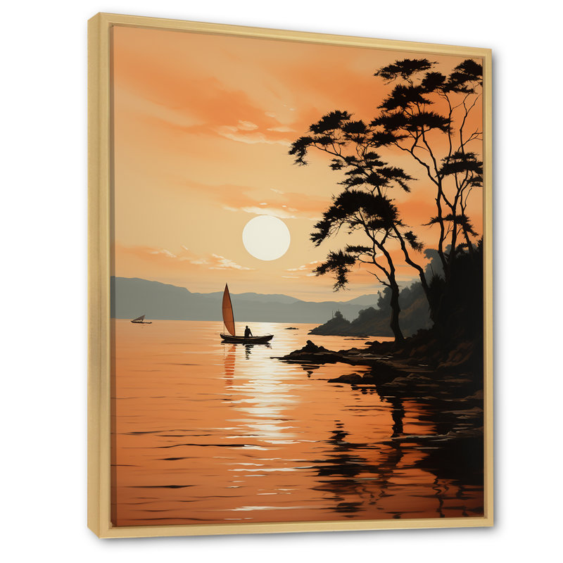 Edwinton Golden Sunrise Silhouetted I sur toile, H 32 po x l 16 po x P 1 po, Cadre naturel flottant