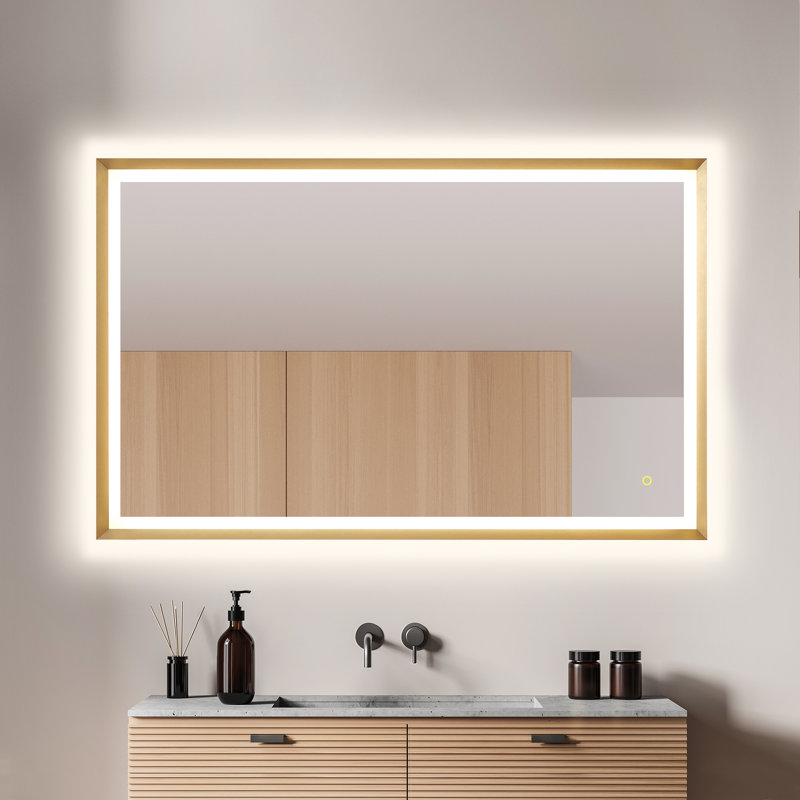 Apollo 48" Gold Aluminum LED Vanity Mirror