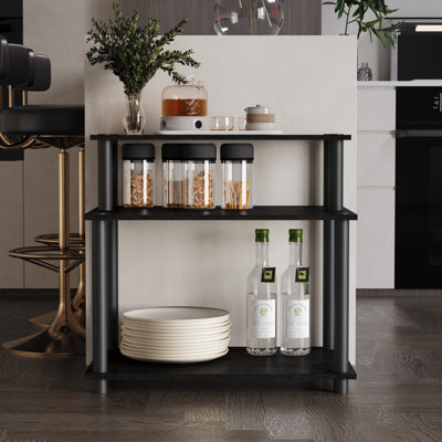 Easy Twist Assembly 3-Tier Multipurpose Shelf In Black
