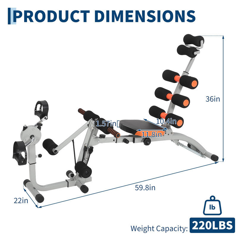 Appareil de musculation réglable - Banc assis multifonctionnel avec bandes de résistance pour la gymnastique à domicile