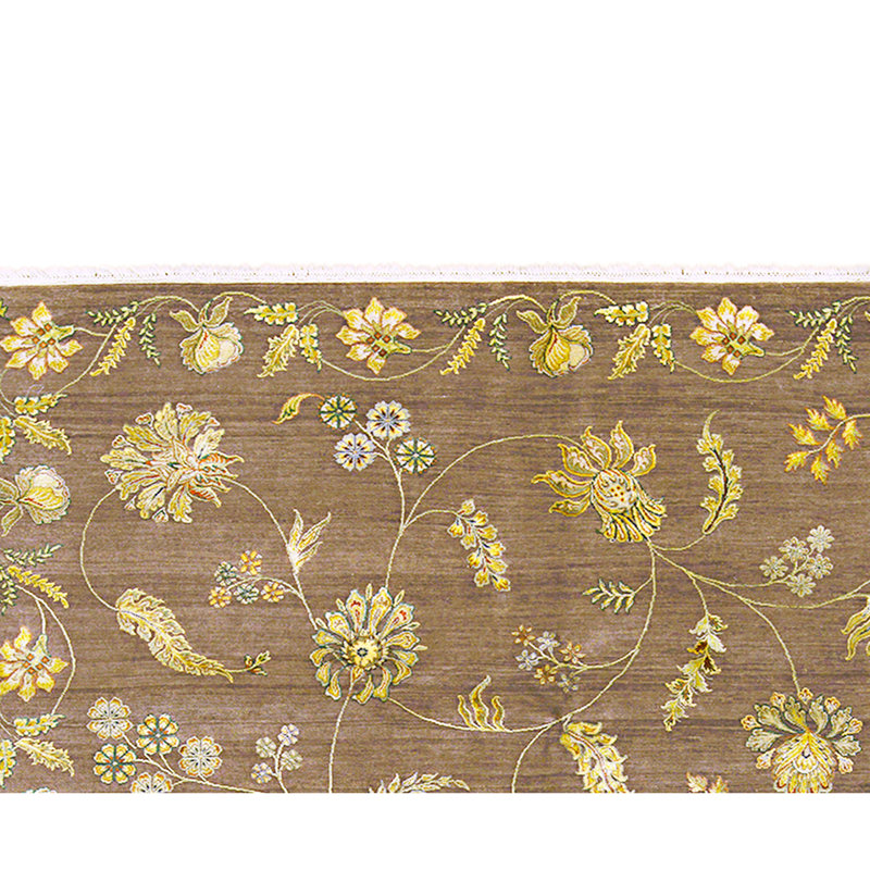 High-Quality Hand-Knotted Brown Area Rug