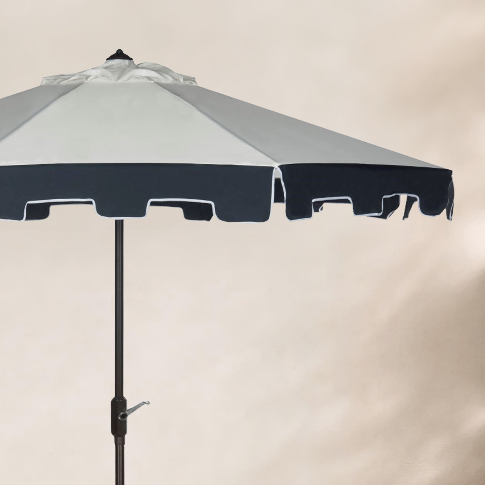 9' Market Umbrella, Beige/Navy