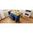 3PCS Sets Farmhouse Kitchen Island With 2 Stools, Drop Leaf,  Cabinet, Drawers, Door Shelves, Power Outlet-383640467