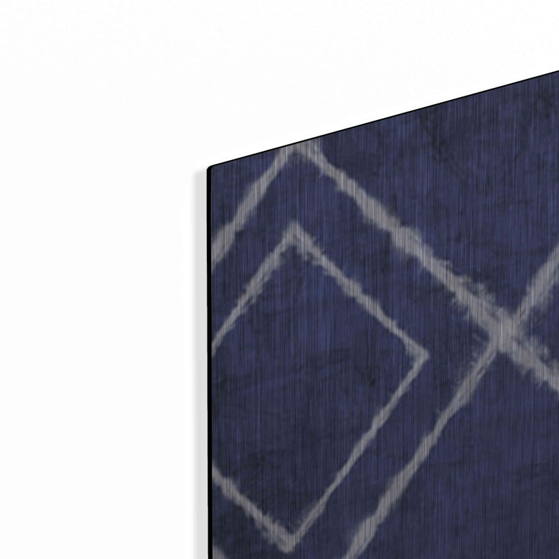 «Blue Shibori D» par Linda Woods, art mural en métal Brayden Studio®, H 36 po x l 36 po