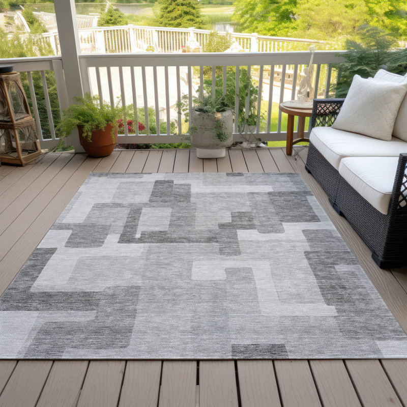  Tapis d'intérieur / extérieur antidérapant Neysa, Rectangle 5 pi x 7 pi 6 po