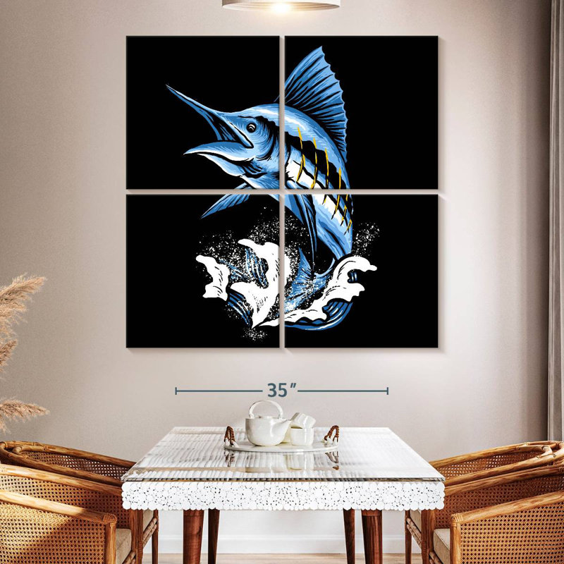 Brampt Jumping Marlin Fish, 50" H x 50" W
