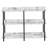 Accent Table, Console, Entryway, Narrow, Sofa, White Marble Look Laminate, Black Metal-63060660