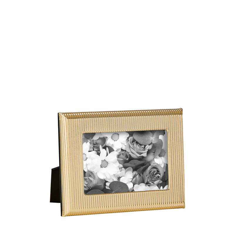 Leather Picture Frame, Gold, 4" W x 6" H