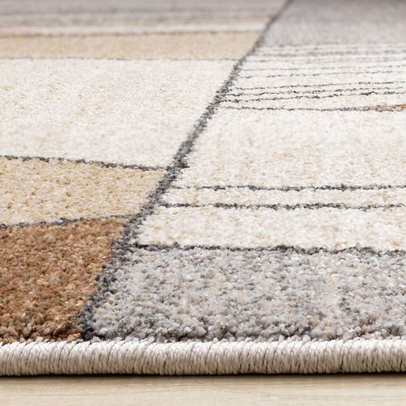 Tapis blanc et noir 5 pi x 8 pi