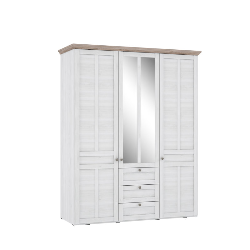 Tooele 3 Door Manufactured Wood Wardrobe