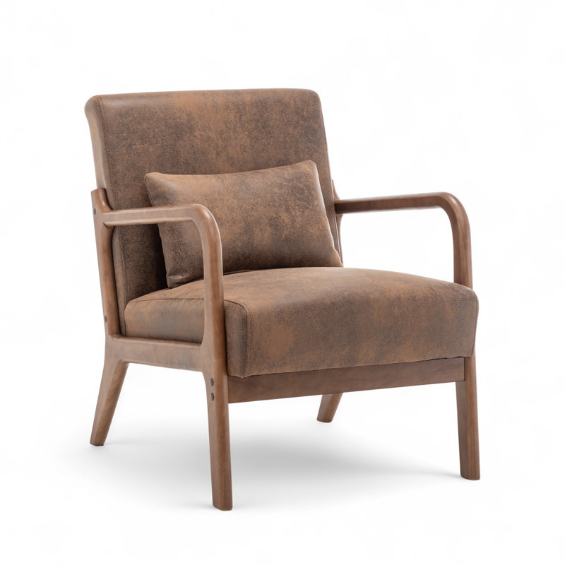 Alisija Upholstered Armchair, Brown Suede
