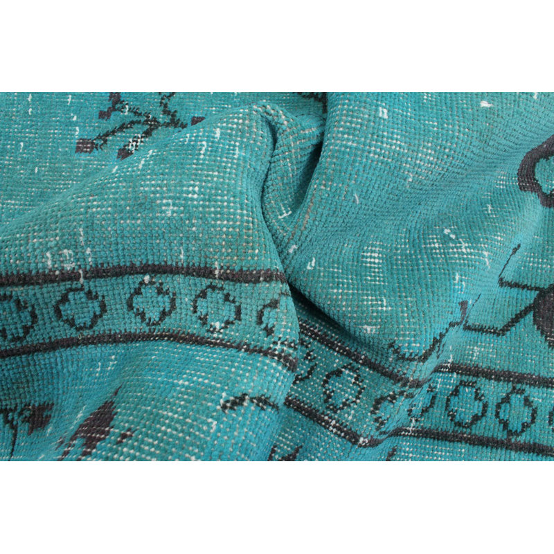 Tapis turquoise à transition de couleur 6 pi 5 po x 10 pi 3 po