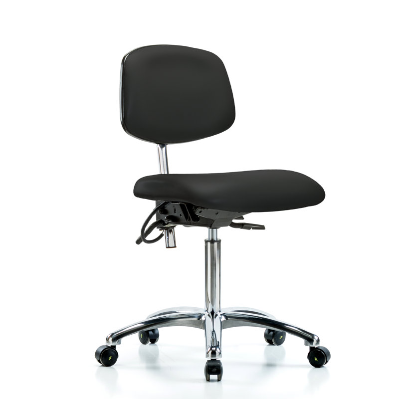 Vinyl ESD Chair, Black, Casters, Not Included