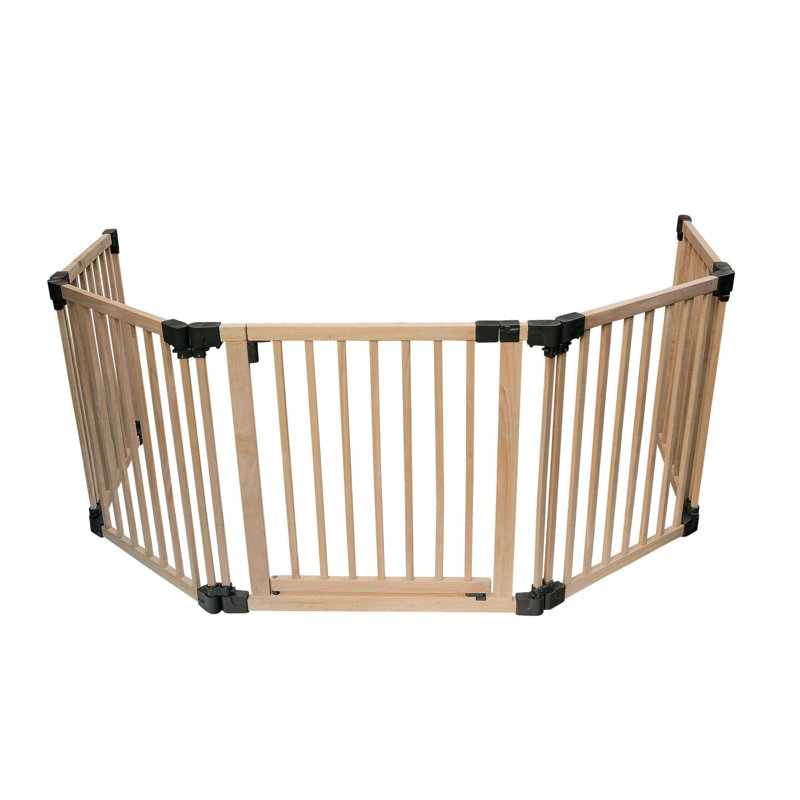Wooden Multi Panel Multi Use Safety Barrier, Natural Wood, 76cm H x 336cm W x 2.3cm D