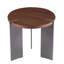 Table basse ronde en bois de noyer et pieds en métal-1486532152