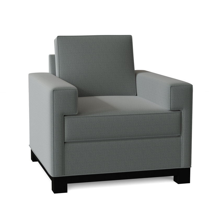 Fauteuil de 38 po de largeur Grace, Noir, Souple, Merle bleu Marlow