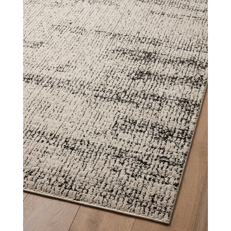 Gray Geometric Hand-Knotted Synthetic Runner Rug