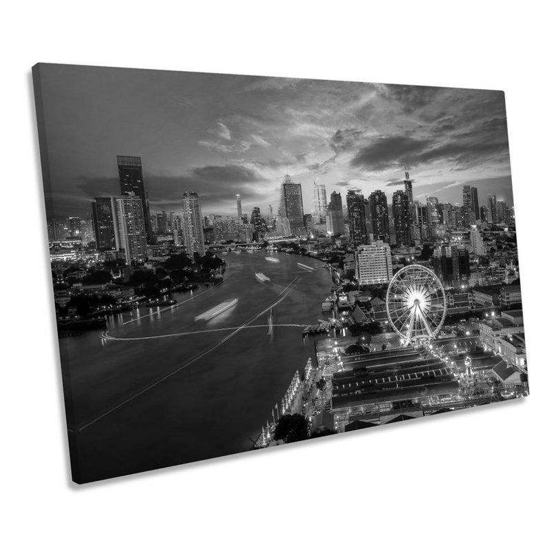 Bangkok Thailand Skyline - Wrapped Canvas Print, 30.5cm H x 45.7cm W x 2cm D