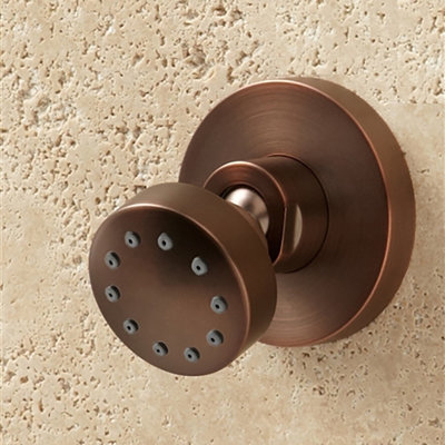 Ensemble de douche à jets ronds en bronze huilé Juno - Système de fixation murale à jets multiples