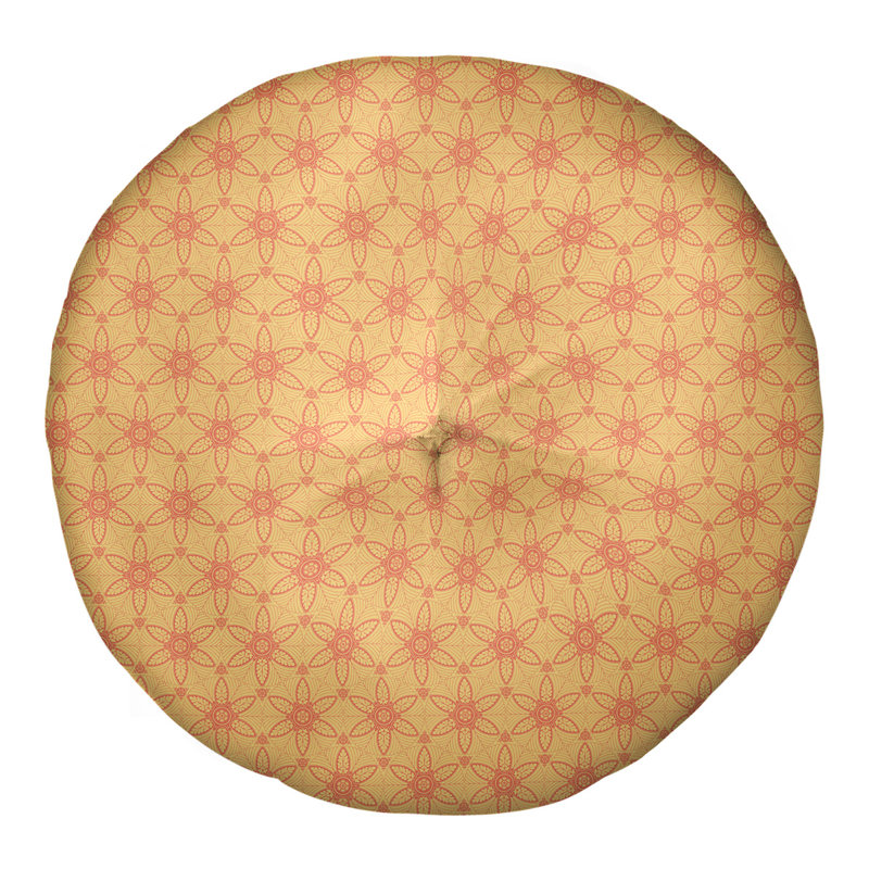 Coussin de sol Katelyn Elizabeth, H 26 po x l 26 po, Jaune et orange