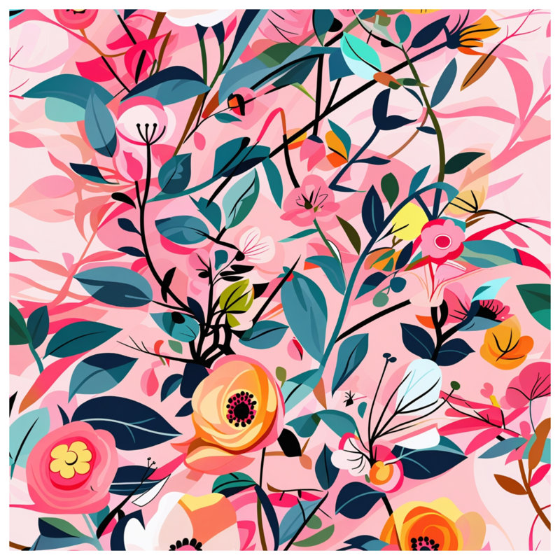 Tapis de bain floral, 24 po L x 17 po L