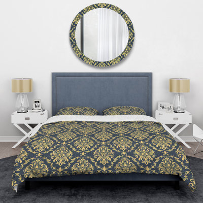 Grey Damask Damask Duvet Cover