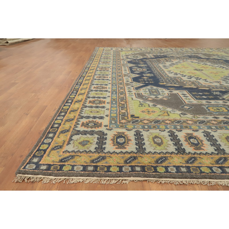 Tapis traditionnel en laine fait à la main Kazak 9 x 12