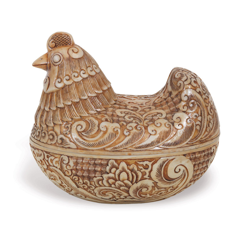 Stoneware Decorative Box, Brown