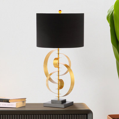 Ayonah Gold Metal Living Room Table Lamp, Bedside Buffet Lamp for Bedroom