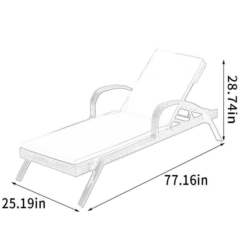 Chaise longue pliante en rotin