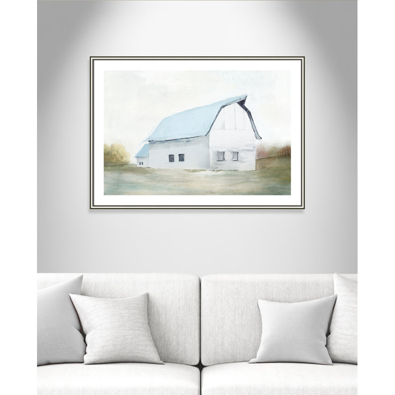 «By the Barn II» par Isabelle Z - reproduction d'art, H 29,5 po x l 41,5 po x P 0,875 po, Papier avec cadre argenté, Blanc