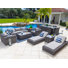 Malmo Collection In Gray 15 - Person Patio Conversation Set with Cushions