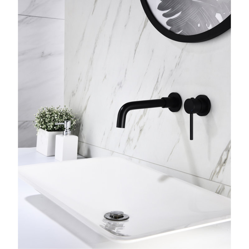 Bathroom Sink Tap With Matte Black Appearance, Single Lever Handle For Convenient Water Flow And Temperature Adjustment, Pop-Up Drain Included, Made Of Brass Stainless Steel Faucet Finish, Regulation